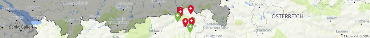 Kartenansicht für Apotheken-Notdienste in der Nähe von Schwendt (Kitzbühel, Tirol)